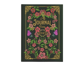 Hardcover 2023 Floral Journal For Your Goals and Accomplishments Lined, Perforated Journal To Log Your Goals, Accomplishments, and Routines