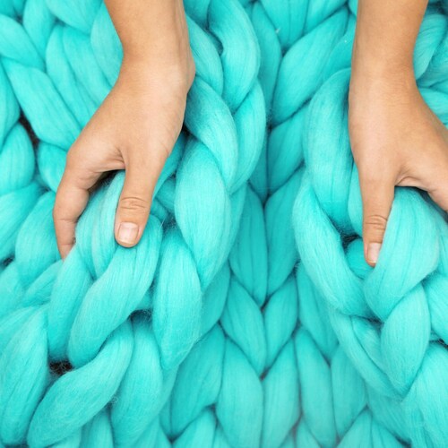 Chunky Knit Blanket Weighted Blanket Adult Heavy Throw Etsy