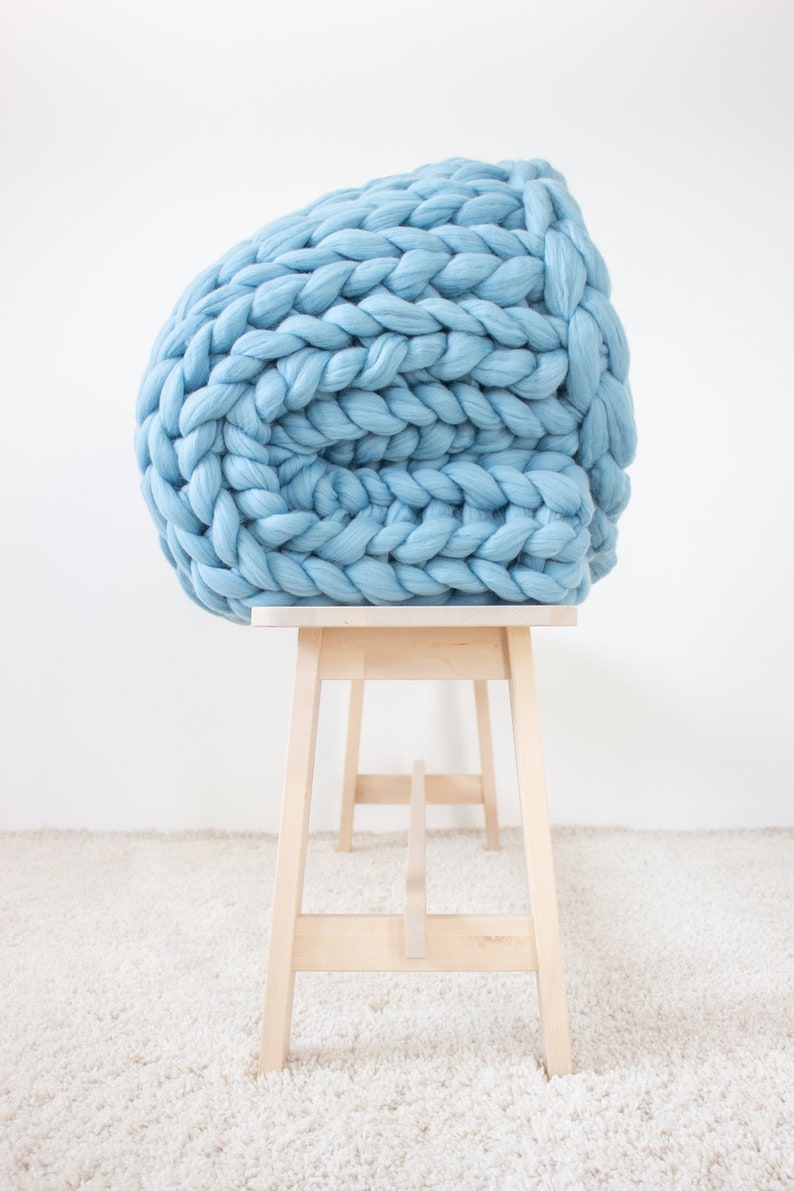Weighted blanket adult chunky knit blanket made of merino Etsy
