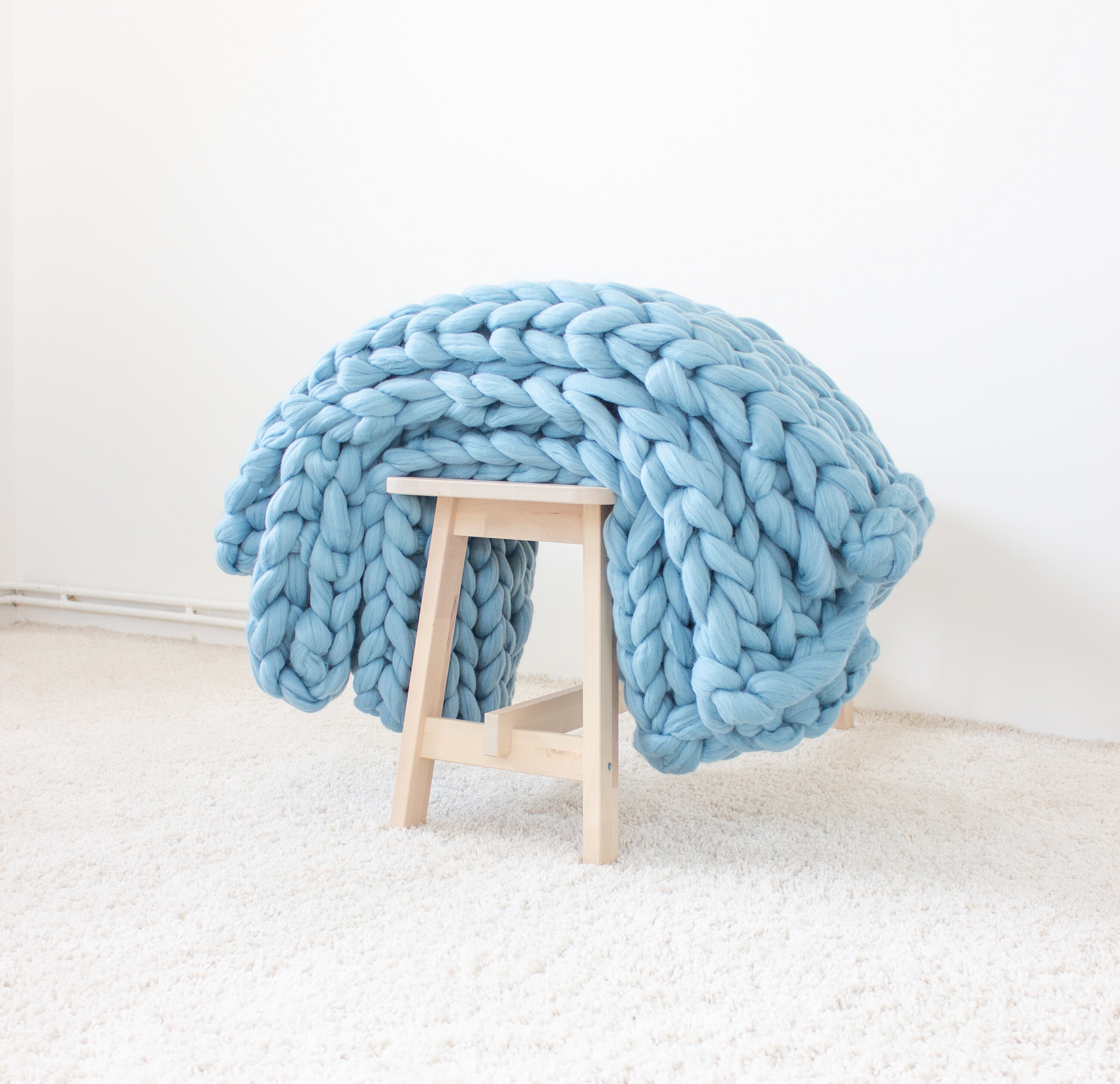 Weighted blanket adult chunky knit blanket made of merino | Etsy