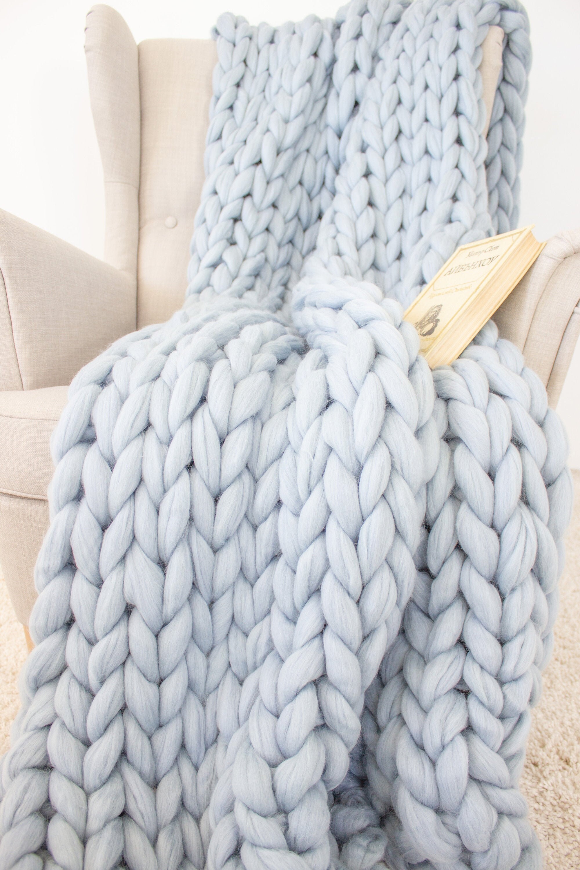 Blue weighted blanket weighted blankets for adults chunky Etsy