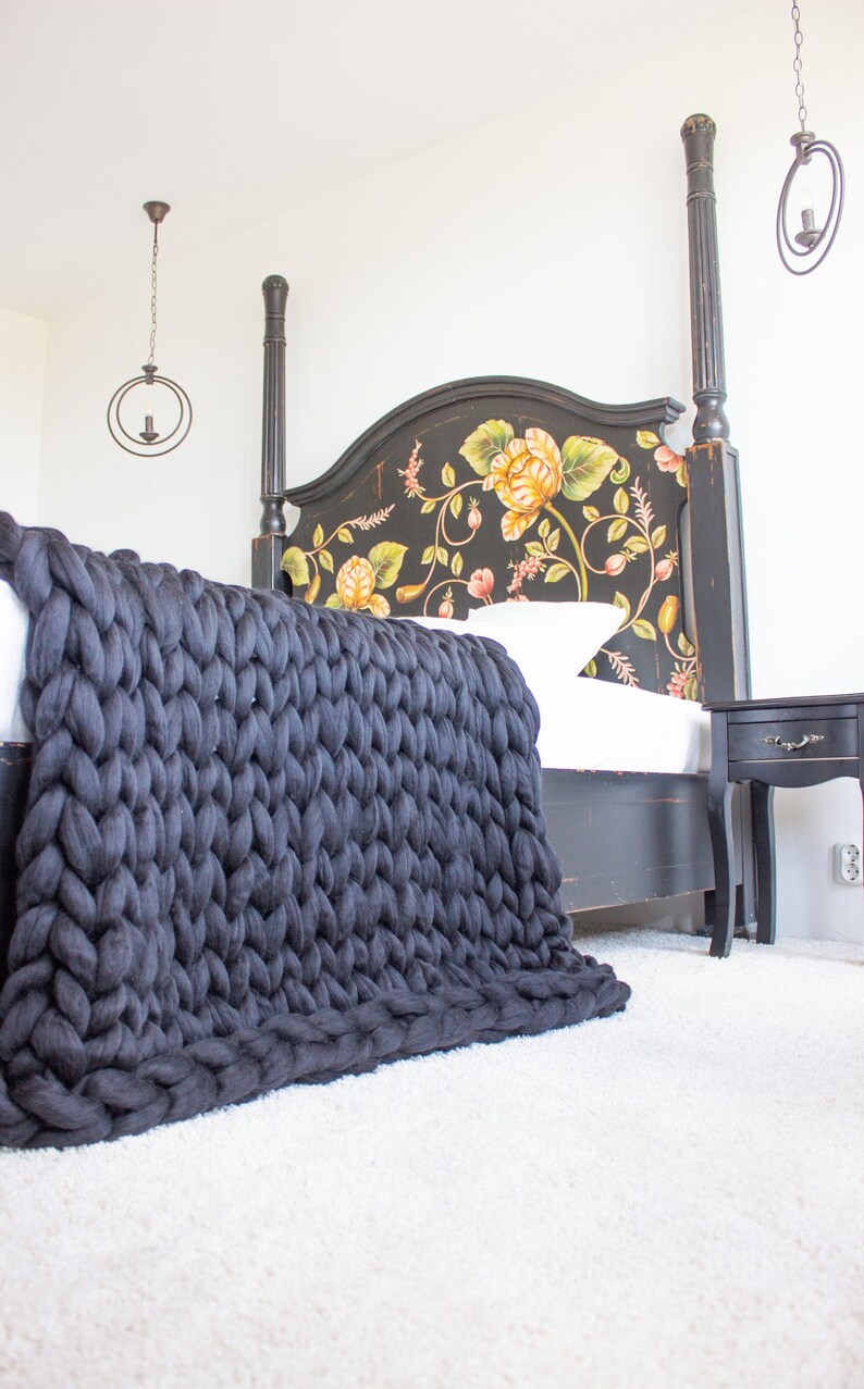 Soft merino wool weighted blanket chunky blanket weighted Etsy