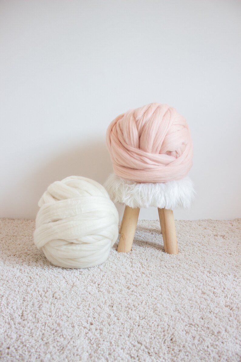 Chunky Yarn for Arm Knitting Jumbo Yarn Merino Wool Roving Etsy