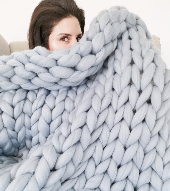 Soft merino wool weighted blanket chunky blanket weighted Etsy