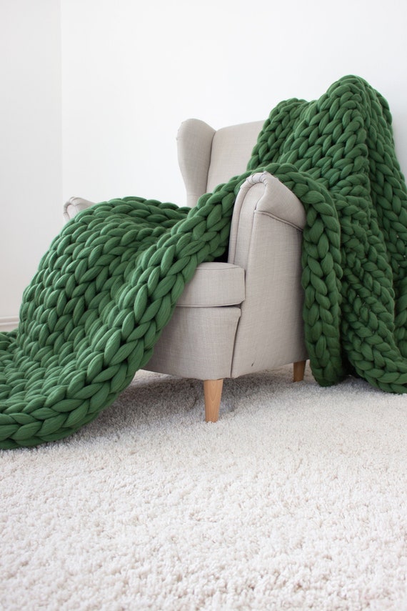 Soft merino wool weighted blanket chunky blanket weighted Etsy