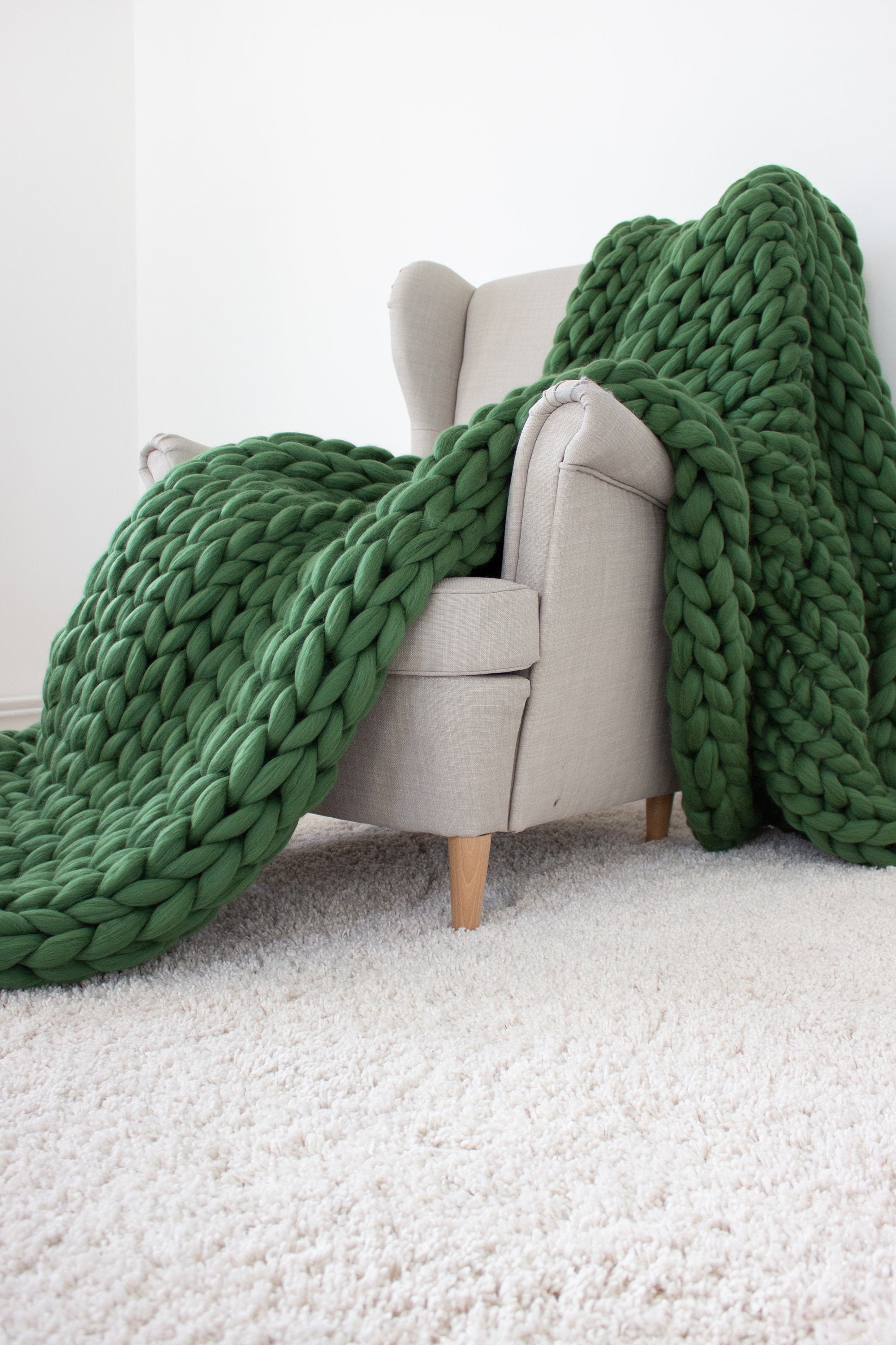 Soft merino wool weighted blanket chunky blanket weighted Etsy