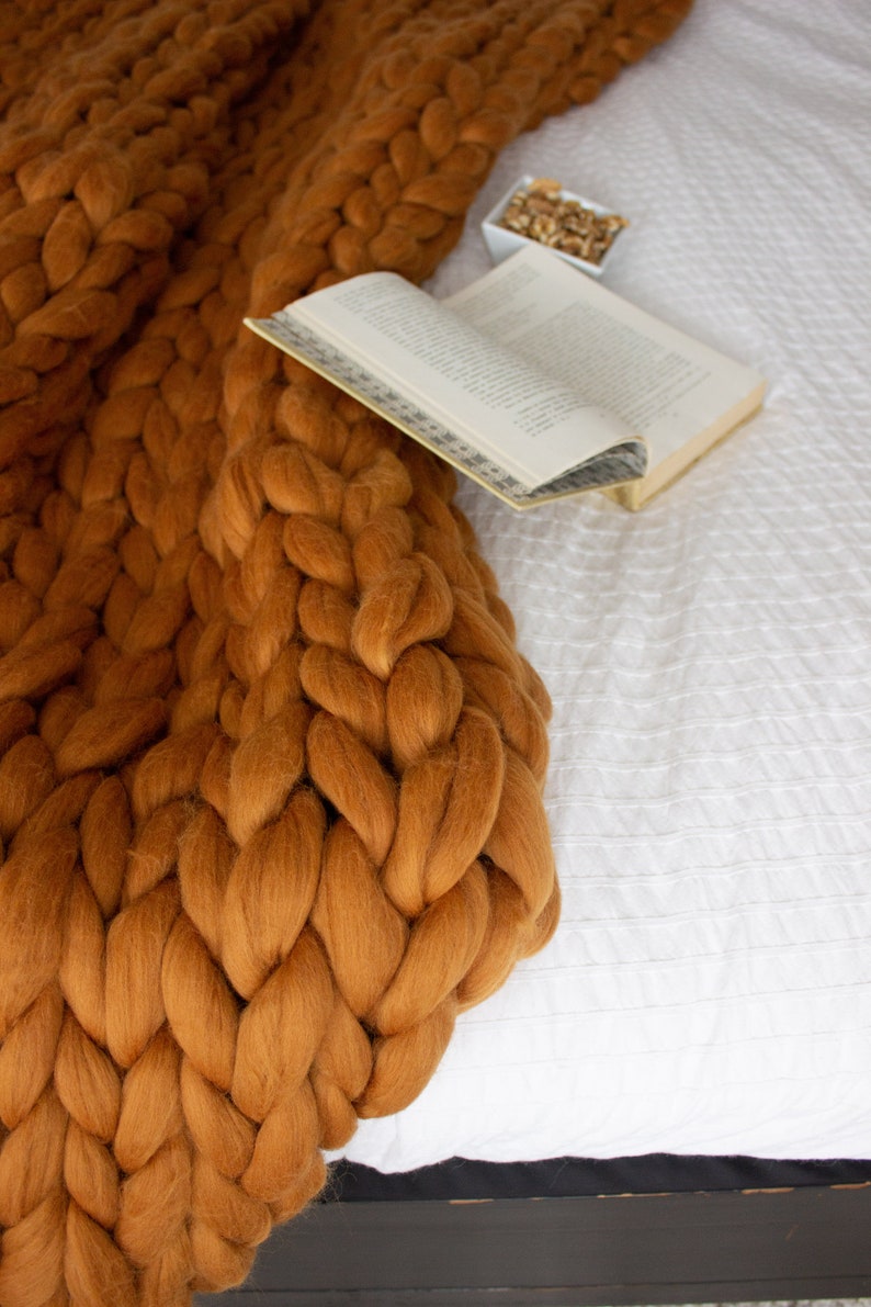 Soft merino wool weighted blanket chunky blanket weighted Etsy