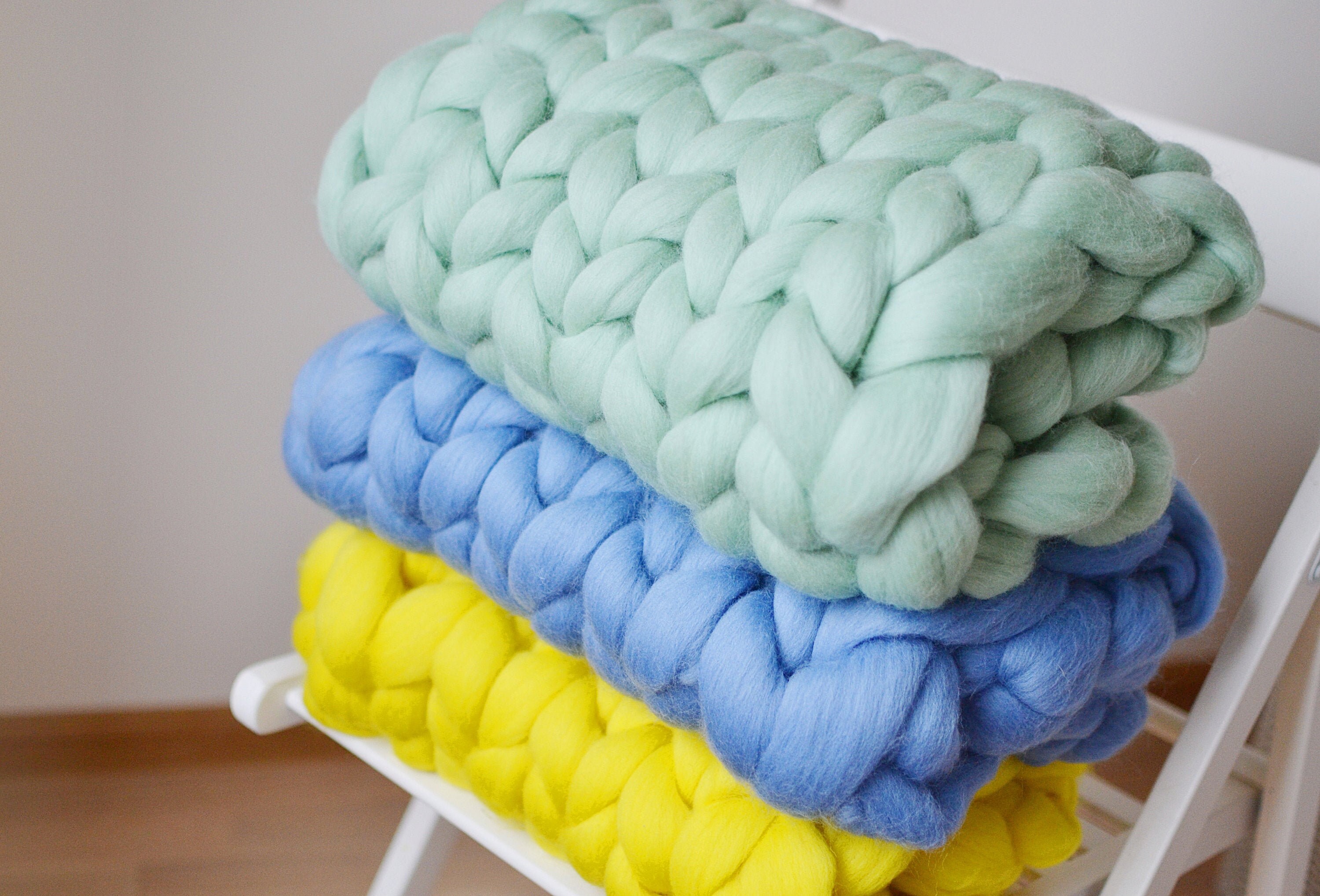 Giant knit merino wool blanket weighted blanket weighted Etsy