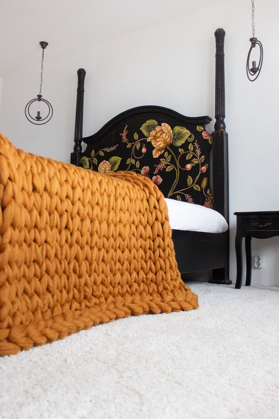 Soft merino wool weighted blanket chunky blanket weighted Etsy