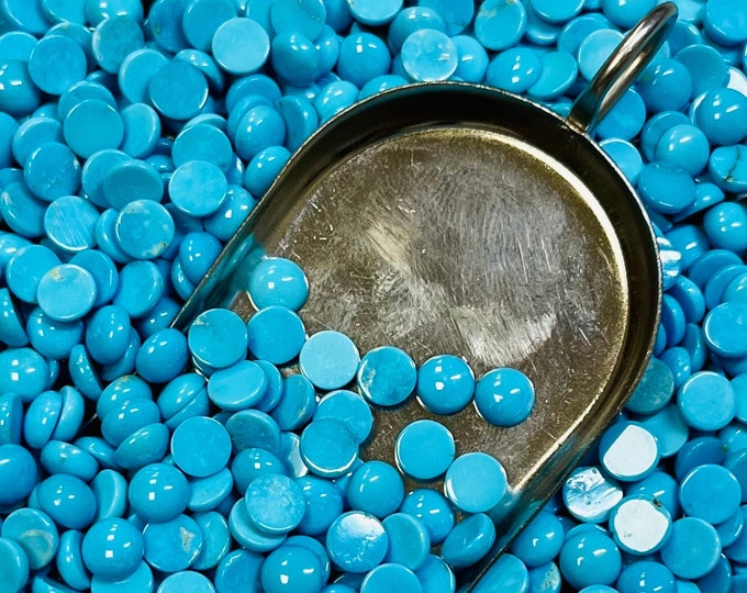 Turquoise Round 5x5mm 5mm Round Real Kingman Turquoise Calibrated- USA Mined & Stabilized. Sold by the Carat or Gram!