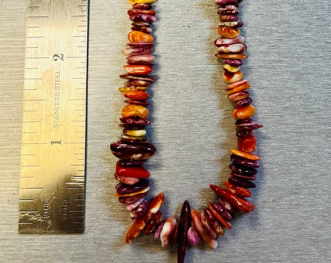 Real Spiny Oyster Shell Funky Chips Beads Freeform Strands 18"+ - Product of Mexico. Sold by Each! FaceTime if looking to hand pick!