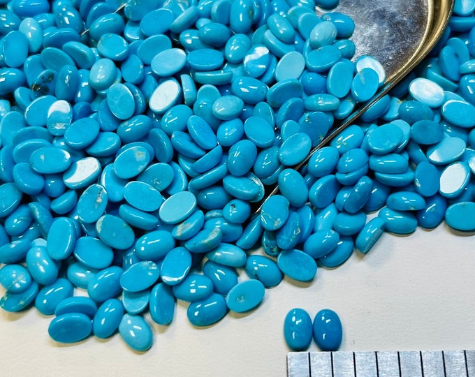 Turquoise Oval 4x6mm 4mm x 6mm 4x6m Oval Real Kingman Turquoise Calibrated- USA Mined & Stabilized.