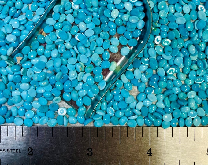 Turquoise 3x4mm 3mm x 4mm Oval Real Kingman Turquoise Calibrated- USA Mined & Stabilized. Sold by the Carat or Gram!