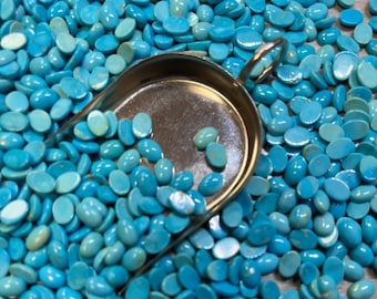 Turquoise Oval 5x7mm 5mm x 7mm Real Kingman Turquoise Calibrated- USA Mined & Stabilized. Sold by the Carat or Gram!