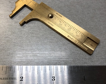 Value Brass Sliding Gauge Caliper Millimeter Bead Measuring Tool - 80mm EuroTool GAU-169.80