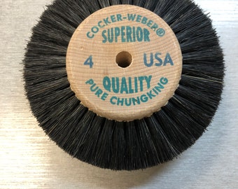Jewelers Polishing Wheel Brush Wood Hub Chungking Cocker Weber #4 #3 #11 #6A Pure Chungking Horse Hair Wheel Brushes - Cocker-Weber USA made