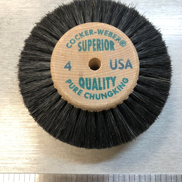 Jewelers Polishing Wheel Brush Wood Hub Chungking Cocker Weber #4 #3 #11 #6A Pure Chungking Horse Hair Wheel Brushes - Cocker-Weber USA made