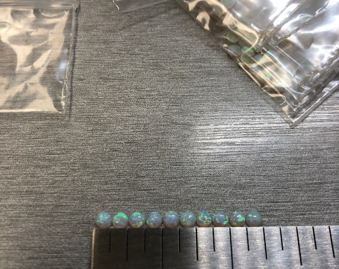 Synthetic Imitation 3mm Round Opal from Kyocera 17 "Name Brand" compaired to other Lab Grown Opal