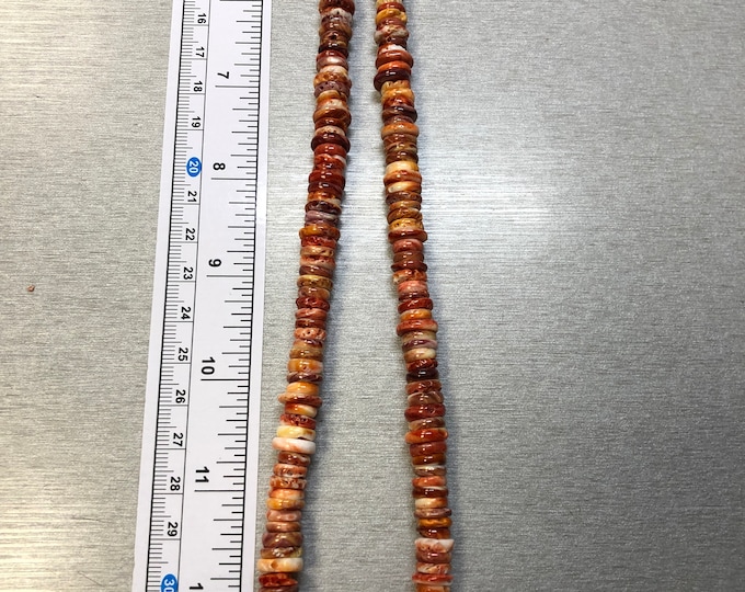 Real Spiny Oyster Shell Funky Roundels Beads Larger Freeform Strands 18"+ Product of Mexico. Sold by Each! FaceTime if looking to hand pick!