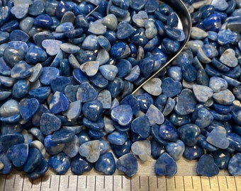 Lapis Lazuli Hearts 8x8 8x8mm 8mm x 8mm Natural Denim Cabachon - Product of Afganistan.