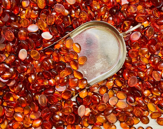 Amber Oval 6x8 6x8mm 6mm x 8mm Oval Real Baltic Cognac Amber Calibrated - Ask for a Quote!