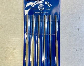 6 Piece Needle File Set - Cut #4 Round Three-Square Half-Round Jewelry Making Filing Wax Carving Tool - Size 5 1/2" 6pc Teborg