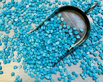 Turquoise Teardrop 3x4mm 3mm x 4mm Pear Real Kingman Turquoise Calibrated- USA Mined & Stabilized. Sold by the Carat or Gram!