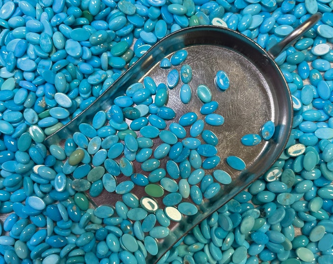 Turquoise 3x5mm 3mm x 5mm Round Real Kingman Turquoise Calibrated- USA Mined & Stabilized. Sold by the Carat or Gram!