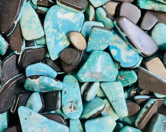 Real Sonoran Gold Turquoise Black Backed Freeform - Mexico Mined & Stabilized. Sold by the Carat or Gram!