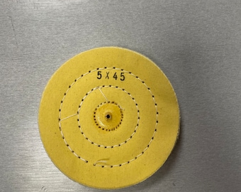 5" x 45 ply Yellow Treated Stitched Muslin Buffing Wheels