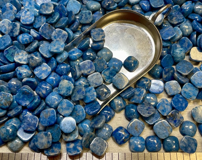 Lapis Lazuli Cushion 8x8 8x8mm 8mm x 8mm Natural Denim Cabachon - Product of Afganistan.