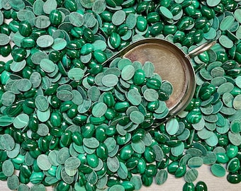 Malachite Oval 6x8 6x8mm 6mm x 8mm Oval Real Malachite Calibrated - Ask for a Quote!