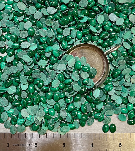 Malachite Oval 6x8 6x8mm 6mm x 8mm Oval Real Malachite Calibrated - Ask for a Quote!