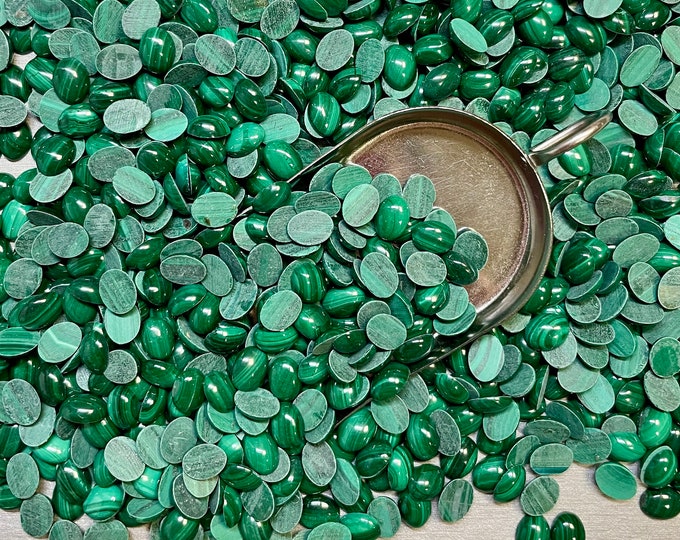 Malachite Oval 6x8 6x8mm 6mm x 8mm Oval Real Malachite Calibrated - Ask for a Quote!