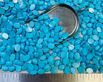 Turquoise Oval 6x8mm 6mm x 8mm Real Kingman Turquoise Calibrated- USA Mined & Stabilized. Sold by the Carat or Gram!