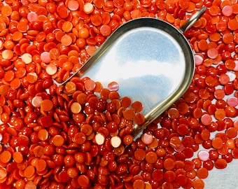 Coral Round 5x5mm 5mm x 5mm Real Red and Orange Meditranian Coral Circle Calibrated