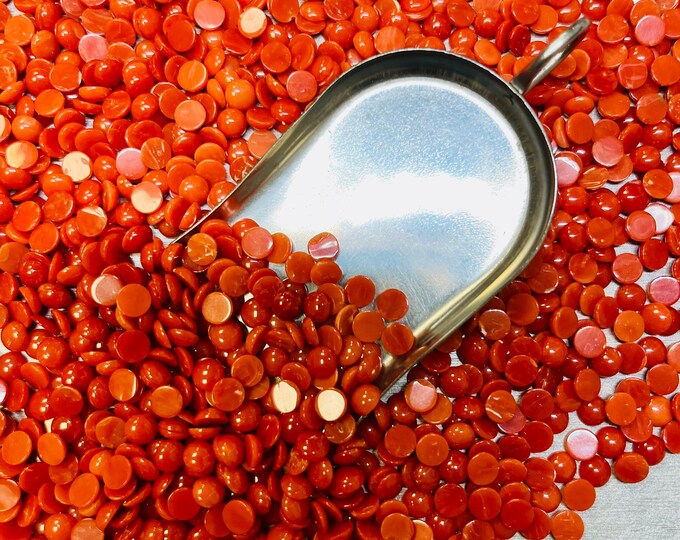 Coral Round 5x5mm 5mm x 5mm Real Red and Orange Meditranian Coral Circle Calibrated