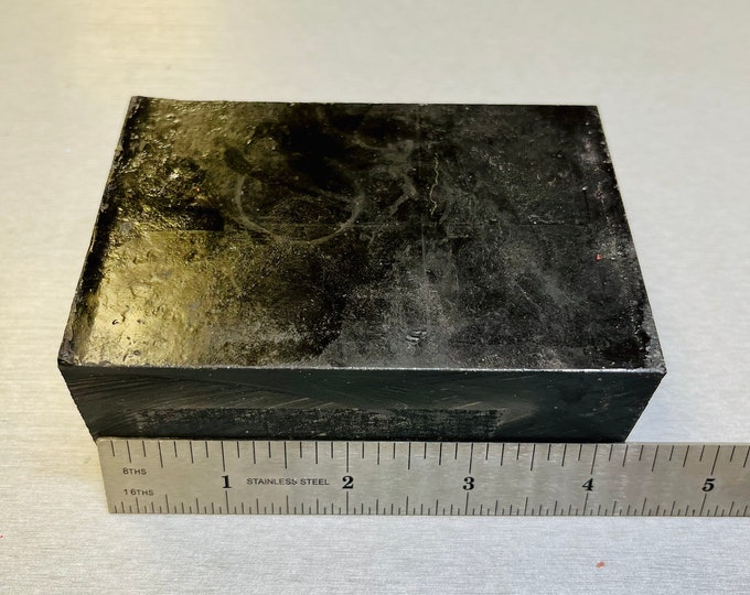Jet Black Imitation Block Gemstone No Matrix for Inlay made of Resin Not Composite Brick NOT NATURAL made in USA.