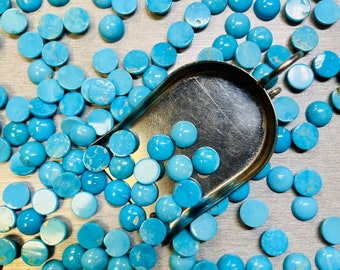 9mm Round Kingman Turquoise Cabochon - USA Mined - Sold by Piece