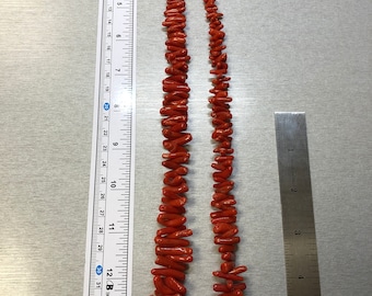 Genuine Italian (Sciacca) Tubes Coral Strands 22+ inches Graduate in Size