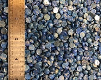 Denim Lapis Lazuli Cabochon: 8mm Natural Gemstone from Afghanistan