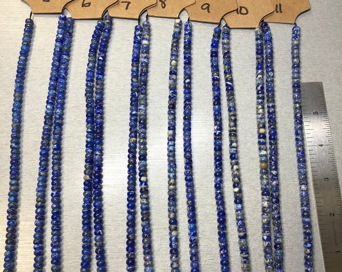 Lapis Lazuli 6mm Plus Minus Natural Beads. 16" inches - Product of Afganistan. Sold by the each.