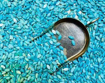 Turquoise Diamond 3x6mm 3mm x 6mm Real Kingman Turquoise Calibrated- USA Mined & Stabilized.