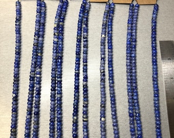 Lapis Lazuli 6mm Plus Minus Natural Beads. 16" inches - Product of Afganistan. Sold by the each.