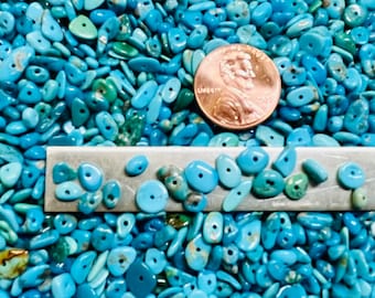 Lone Mountain Turquoise Heshi Beads: Nevada Freeform Spacers (Sold by Gram)