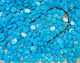 Turquoise Teardrop 6x9mm 6mm x 9mm Oval Real Kingman Turquoise Calibrated- USA Mined & Stabilized. Sold by the Carat or Gram!