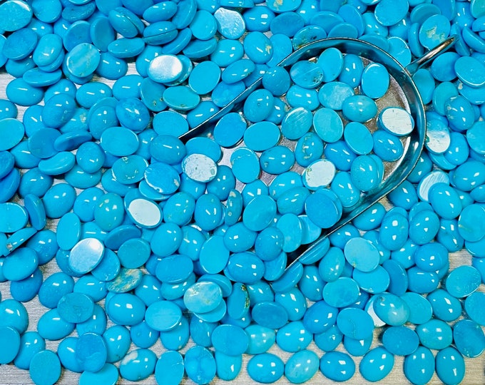 Turquoise Teardrop 6x9mm 6mm x 9mm Oval Real Kingman Turquoise Calibrated- USA Mined & Stabilized. Sold by the Carat or Gram!