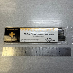 Jeweler's Saw Blades Relentless Jewelers/Crafters Size 0/6 0/5 0/4 0/3 0/2 0/1 1 2 3 4 5 6 - Not Forme d'Arte Relentless or Crocodile