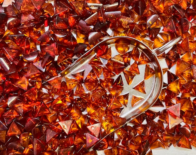 Amber Triangles 8x8 8x8mm 8mm x 8mm Triangle Real Baltic Cognac Amber Calibrated - Ask for a Quote!