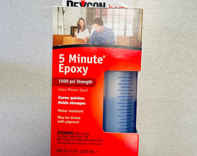 Devcon Home Plastic Steel 8.5 OZ - 5 Minute Epoxy Hardener and Resin 1500 psi Strength